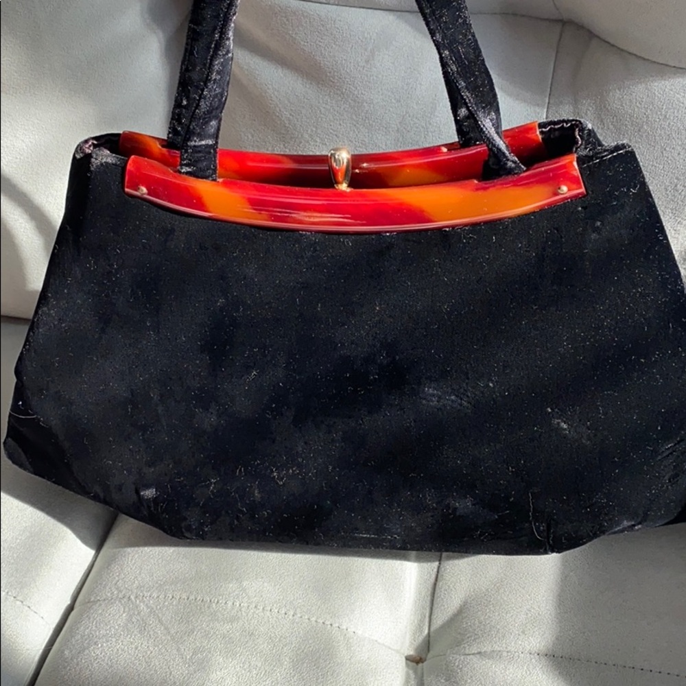 Vintage 60’s black velvet purse